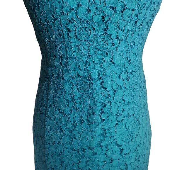 Loft Green Lace High Neck Bodycon Dress Size 0 - Picture 5 of 8